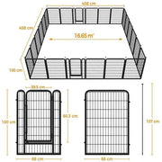 Yaheetech Yaheetech 80cm Tall Dog Playpen Panels 3 Pack Metal Pet Fence With Door Yaheetech 80cm Tall Dog Playpen Panels 3 Pack Fence