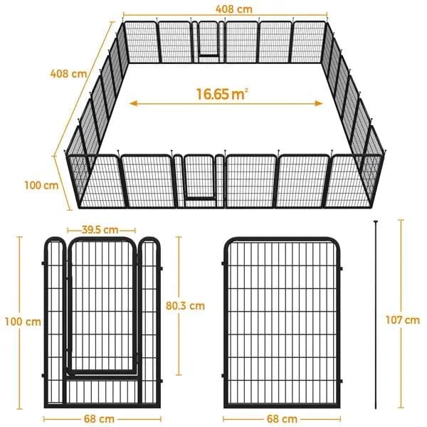 Yaheetech Yaheetech 80cm Tall Dog Playpen Panels 3 Pack Metal Pet Fence With Door Yaheetech 80cm Tall Dog Playpen Panels 3 Pack Fence