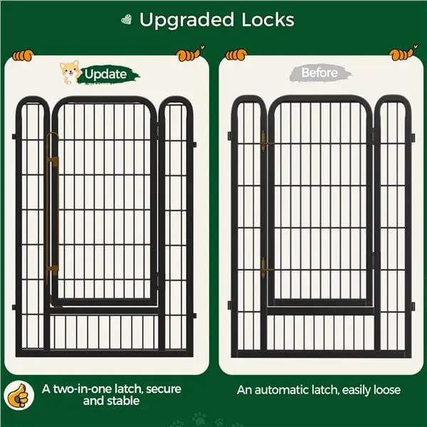 Yaheetech Yaheetech 80cm Tall Dog Playpen Panels 3 Pack Metal Pet Fence With Door Yaheetech 80cm Tall Dog Playpen Panels 3 Pack Fence