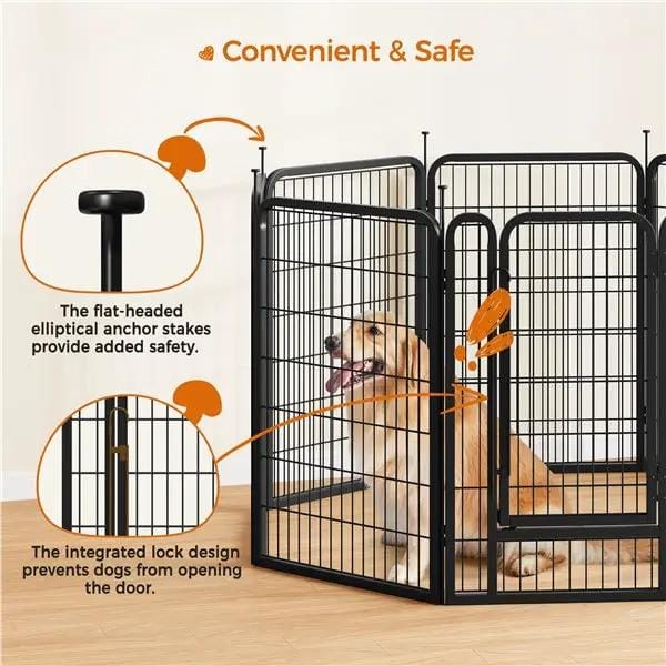Yaheetech Yaheetech 16 Piece Heavy Duty Foldable Metal Dog Playpen With Door Yaheetech Foldable Metal Dog Playpen With Door