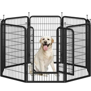 Yaheetech 39.5 Inch Dog Playpen Panels With Door Metal Fence For Indoor Outdoor Use 39.5 Inch Dog Playpen With Door Fence Yaheetech
