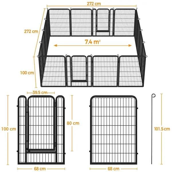 Yaheetech 16 Panels Metal Dog Playpen Metal Pet Pen Exercise Barrier Outdoor Indoor Fence 16 Panels Metal Dog Playpen Metal Pet Pen Exercise Barrier Outdoor Indoor Fence