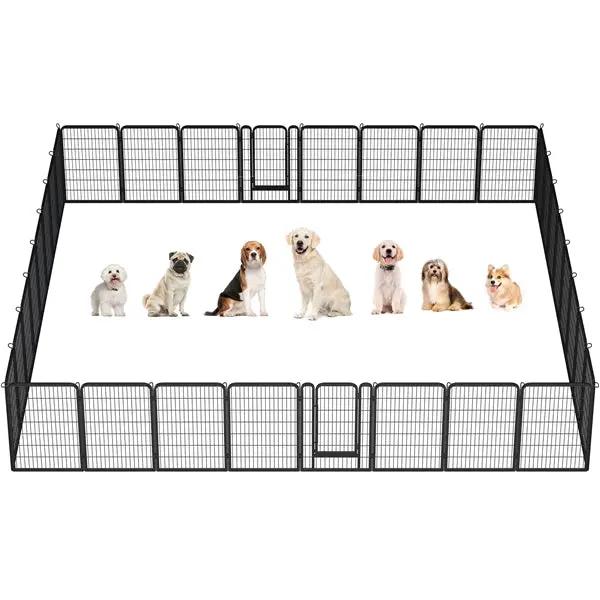 32 Panels Metal Pet Playpen Dog Pen PlayPen Pet Fence by Yaheetech