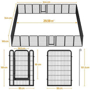 32 Panels Metal Pet Playpen Dog Pen PlayPen Pet Fence by Yaheetech