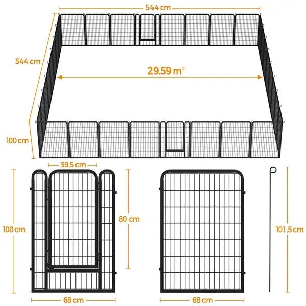 32 Panels Metal Pet Playpen Dog Pen PlayPen Pet Fence by Yaheetech
