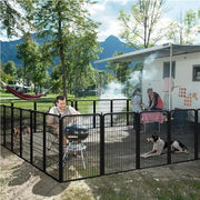 Yaheetech 40 Inch Dog Playpen Panels Black Steel Fence With Door Exercise Pen 40 Inch Dog Playpen Panels Black Steel Fence With Door