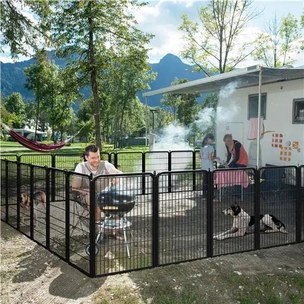 Yaheetech 40 Inch Dog Playpen Panels Black Steel Fence With Door Exercise Pen 40 Inch Dog Playpen Panels Black Steel Fence With Door