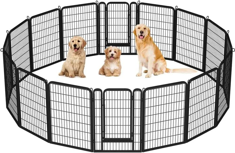 Yaheetech 40 Inch Dog Playpen Panels Black Steel Fence With Door Exercise Pen 40 Inch Dog Playpen Panels Black Steel Fence With Door