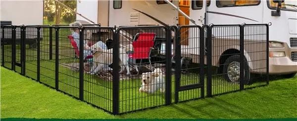 Yaheetech 40 Inch Dog Playpen Panels Black Steel Fence With Door Exercise Pen 40 Inch Dog Playpen Panels Black Steel Fence With Door