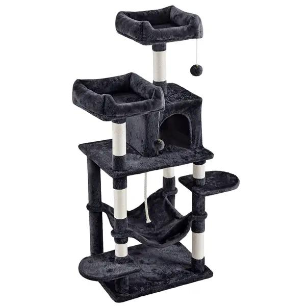 59″ Tall Multilevel Cat Tree with Condo & Plush Perch & Scratching Post by Yaheetech