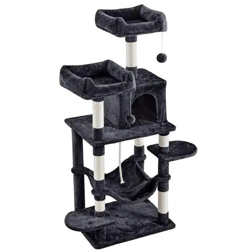 59″ Tall Multilevel Cat Tree with Condo & Plush Perch & Scratching Post by Yaheetech