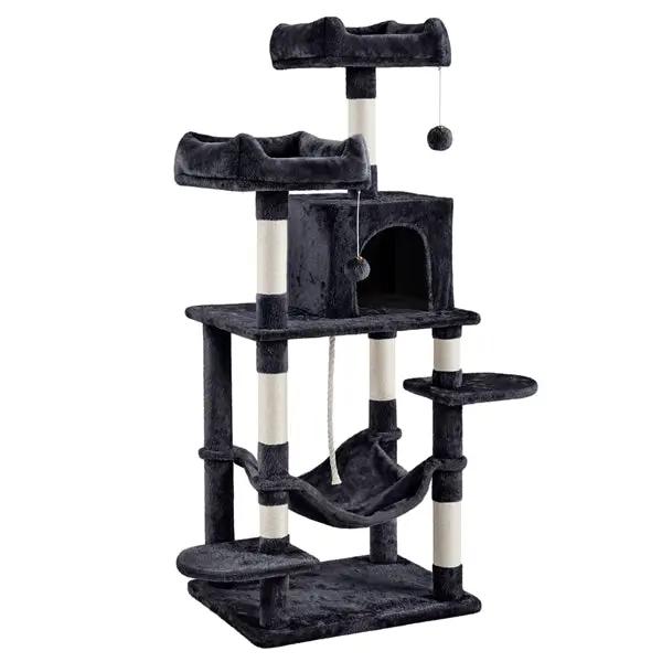 59″ Tall Multilevel Cat Tree with Condo & Plush Perch & Scratching Post by Yaheetech