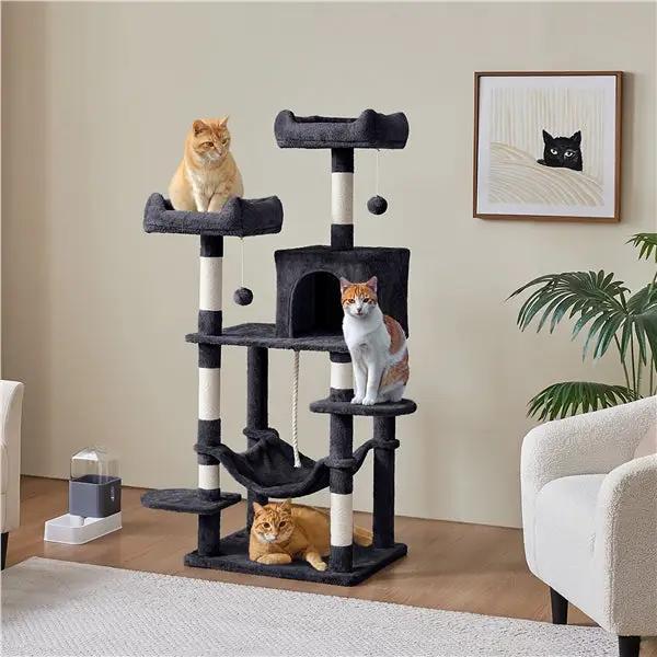 Yaheetech 59″ Tall Multilevel Cat Tree with Condo & Plush Perch & Scratching Post 59″ Tall Multilevel Cat Tree with Condo & Plush Perch & Scratching Post