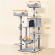 Multilevel Cat Tree Cat Tower Cat Scrathing Posts With Hammock by Yaheetech