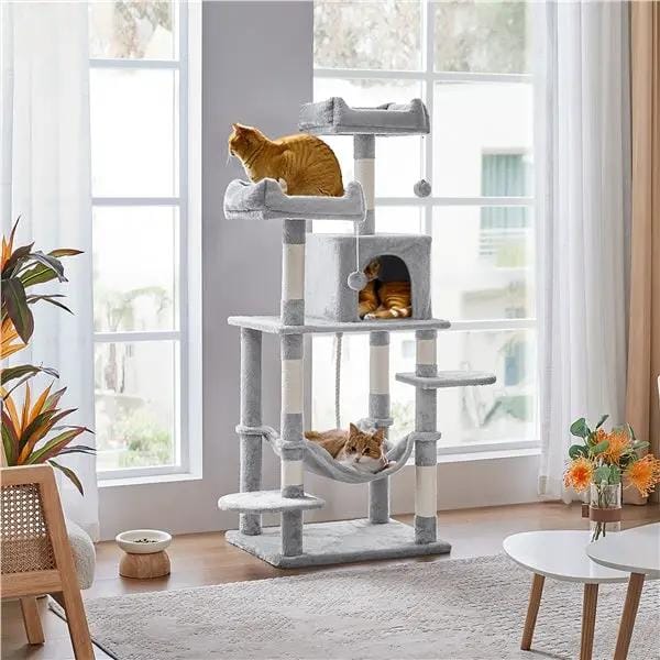 Multilevel Cat Tree Cat Tower Cat Scrathing Posts With Hammock by Yaheetech