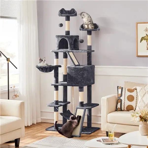 209cm H Cat Tree, Large Cat Tower, Multilevel Cat Tree by Yaheetech