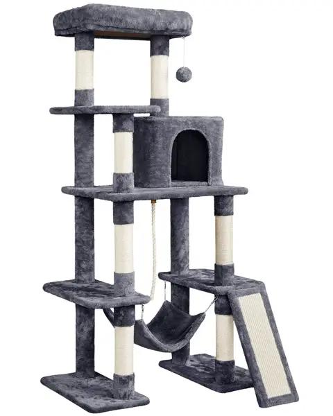 Large Cat Tower with Hammock Scratching Posts Condo Perch by Yaheetech