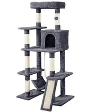 Large Cat Tower with Hammock Scratching Posts Condo Perch by Yaheetech
