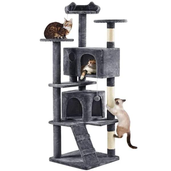 Yaheetech 178cm Multilevel Cat Tree Tower With 2 Condos 3 Perches And Sisal Posts Yaheetech 178cm Multilevel Cat Tree Tower With Condos