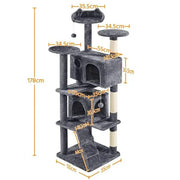 Yaheetech 178cm Multilevel Cat Tree Tower With 2 Condos 3 Perches And Sisal Posts Yaheetech 178cm Multilevel Cat Tree Tower With Condos
