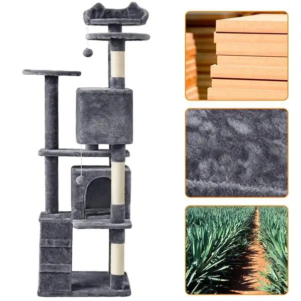 Yaheetech 178cm Multilevel Cat Tree Tower With 2 Condos 3 Perches And Sisal Posts Yaheetech 178cm Multilevel Cat Tree Tower With Condos