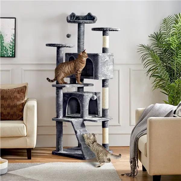 Yaheetech 178cm Multilevel Cat Tree Tower With 2 Condos 3 Perches And Sisal Posts Yaheetech 178cm Multilevel Cat Tree Tower With Condos
