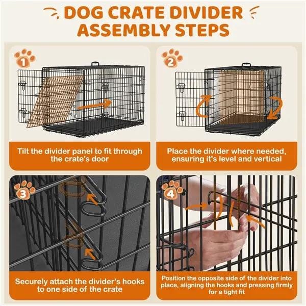 Yaheetech 122cm Large Dog Crate With Divider Foldable Metal Wire Kennel Yaheetech 122cm Large Metal Dog Crate With Divider