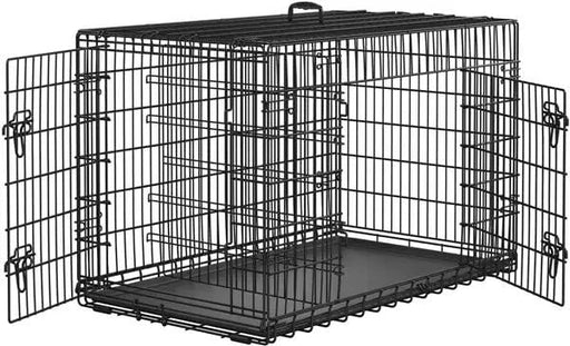 Yaheetech 122cm Large Dog Crate With Divider Foldable Metal Wire Kennel Yaheetech 122cm Large Metal Dog Crate With Divider