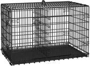 Yaheetech 122cm Large Dog Crate With Divider Foldable Metal Wire Kennel Yaheetech 122cm Large Metal Dog Crate With Divider