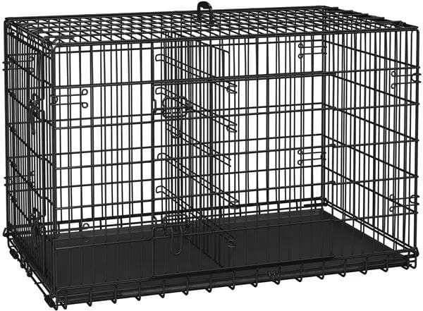 Yaheetech 122cm Large Dog Crate With Divider Foldable Metal Wire Kennel Yaheetech 122cm Large Metal Dog Crate With Divider