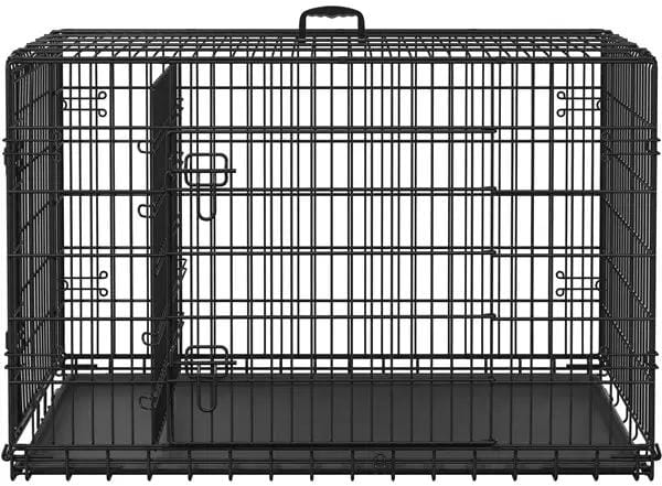 Yaheetech 122cm Large Dog Crate With Divider Foldable Metal Wire Kennel Yaheetech 122cm Large Metal Dog Crate With Divider
