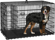 Yaheetech 122cm Large Dog Crate With Divider Foldable Metal Wire Kennel Yaheetech 122cm Large Metal Dog Crate With Divider