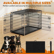 Yaheetech 122cm Large Dog Crate With Divider Foldable Metal Wire Kennel Yaheetech 122cm Large Metal Dog Crate With Divider