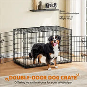 Yaheetech 122cm Large Dog Crate With Divider Foldable Metal Wire Kennel Yaheetech 122cm Large Metal Dog Crate With Divider