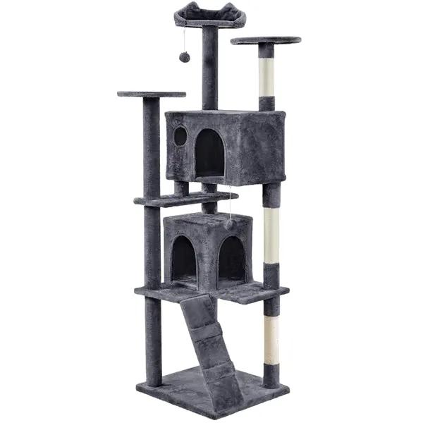 203 cm H Plush Cat Tree Multilevel Indoor Cat Tower by Yaheetech