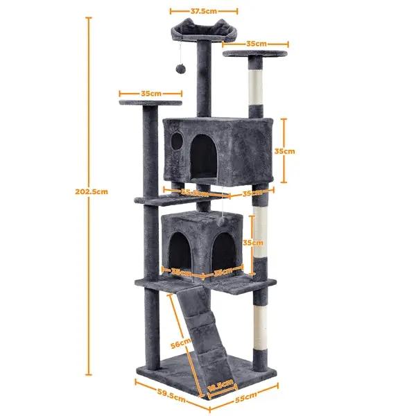 203 cm H Plush Cat Tree Multilevel Indoor Cat Tower by Yaheetech