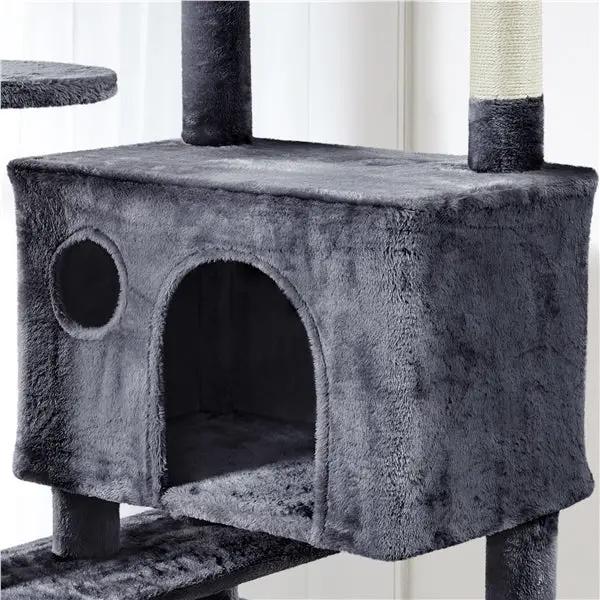 203 cm H Plush Cat Tree Multilevel Indoor Cat Tower by Yaheetech