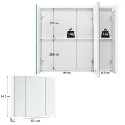 Frameless Mirror Cabinet Bathroom Mirror with Storage Wall-Mounted Storage Cabinet by Yaheetech