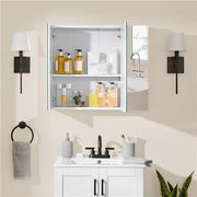 Frameless Mirror Cabinet Bathroom Mirror with Storage Wall-Mounted Storage Cabinet by Yaheetech