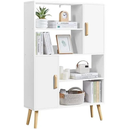 Yaheetech 4-Tier Bookshelf with 2 Storage Cabinets Modern Open Bookcase 4-Tier Bookshelf with 2 Storage Cabinets Modern Open Bookcase