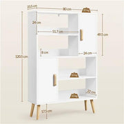 4-Tier Bookshelf with 2 Storage Cabinets Modern Open Bookcase by Yaheetech