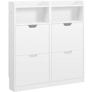 Yaheetech Yaheetech 4 Layer Flip-Drawer Shoe Cabinet Freestanding White Storage Yaheetech 4 Layer Flip Drawer Shoe Cabinet White