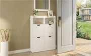 Yaheetech Yaheetech 4 Layer Flip-Drawer Shoe Cabinet Freestanding White Storage Yaheetech 4 Layer Flip Drawer Shoe Cabinet White