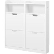Yaheetech Yaheetech 4 Layer Flip-Drawer Shoe Cabinet Freestanding White Storage Yaheetech 4 Layer Flip Drawer Shoe Cabinet White