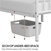 Single Metal Bed Frame with Slatted Headboard and Footboard by Yaheetech