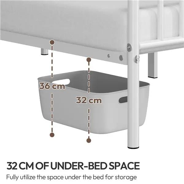 Single Metal Bed Frame with Slatted Headboard and Footboard by Yaheetech
