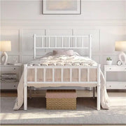 Single Metal Bed Frame with Slatted Headboard and Footboard by Yaheetech