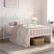 Single Metal Bed Frame with Slatted Headboard and Footboard by Yaheetech