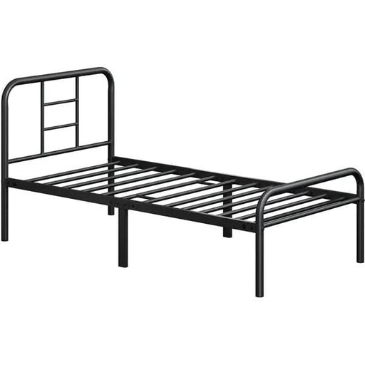 Yaheetech Strong Iron Platform Bed Single Bed Frame with High Headboard Strong Iron Platform Bed Single Bed Frame with High Headboard