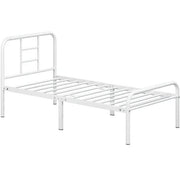 Single Metal Bed Frame with High Headboard Strong Iron Platform Bed by Yaheetech